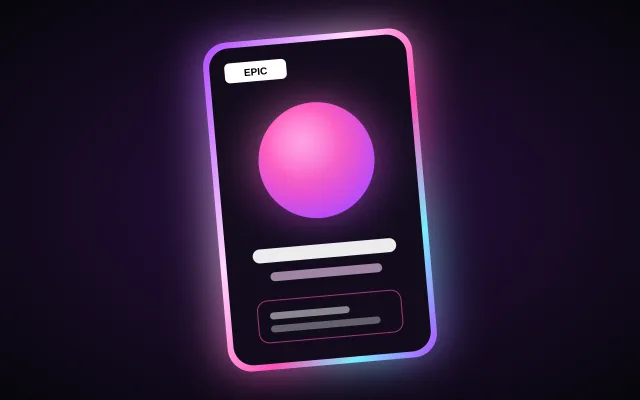 A glowing holographic aura card